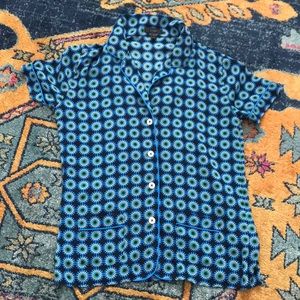 J.Crew: Short Sleeved PJ Style Cuffed Button Shirt